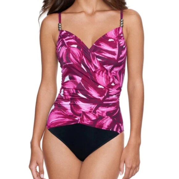 Magicsuit 'Pink Palmas Louise' One-Piece Swimsuit, White/Pink Multi - Picture 1 of 3